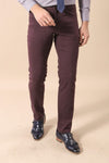 Burgundy Patterned Pants - Wessi