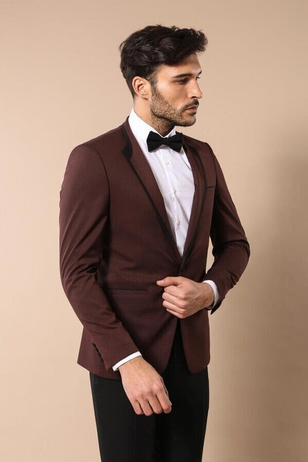 Burgundy Shawl Lapel Tuxedo | Wessi