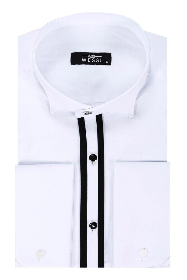 Camisa formal blanca con botones y detalles - Wessi