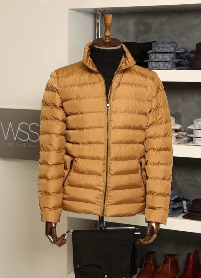 Camel Short Men Down Jacket - Wessi