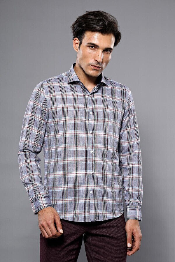 Camisa informal de cuadros azules - Wessi