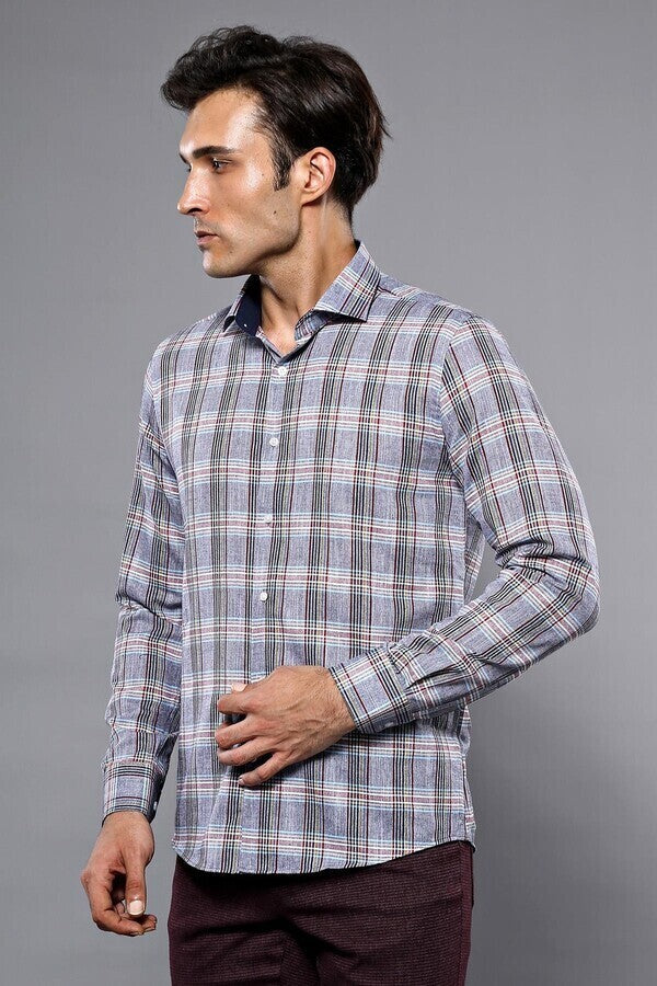 Camisa informal de cuadros azules - Wessi