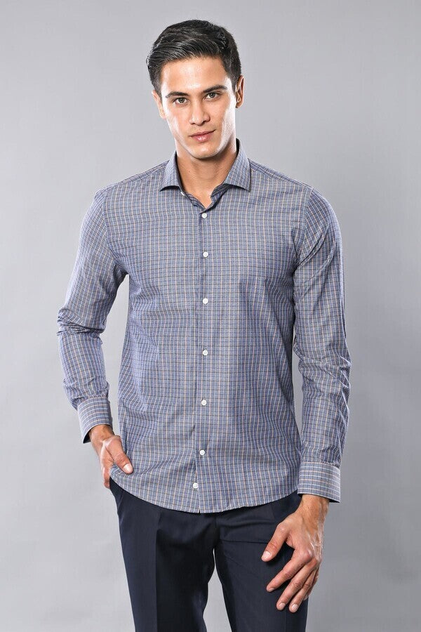 Camisa informal a cuadros gris | Wessi