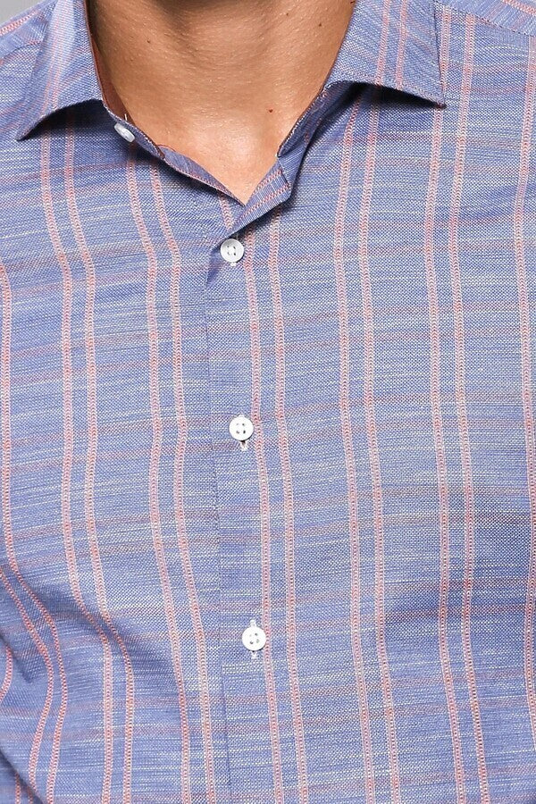 Casual Plaid Blue Shirt | Wessi