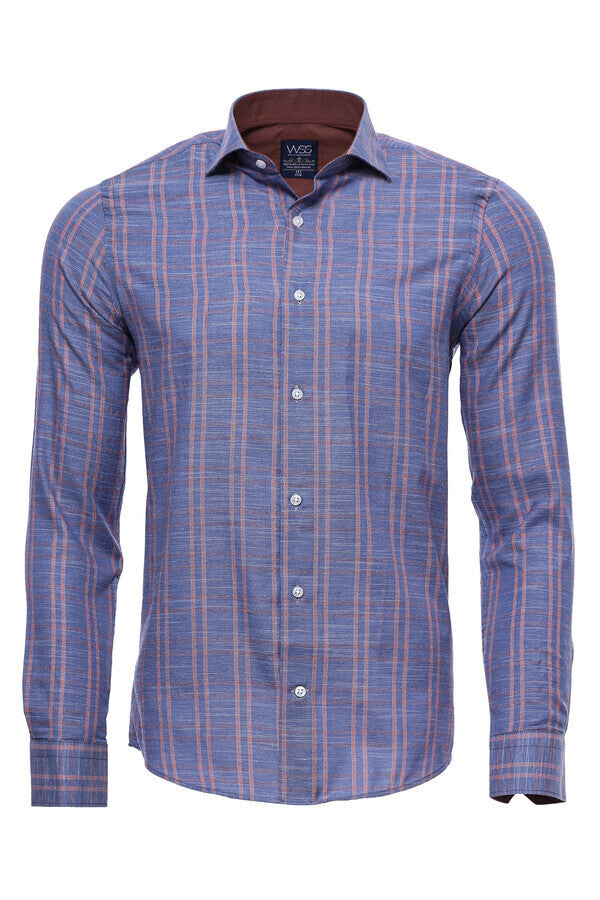 Casual Plaid Blue Shirt | Wessi