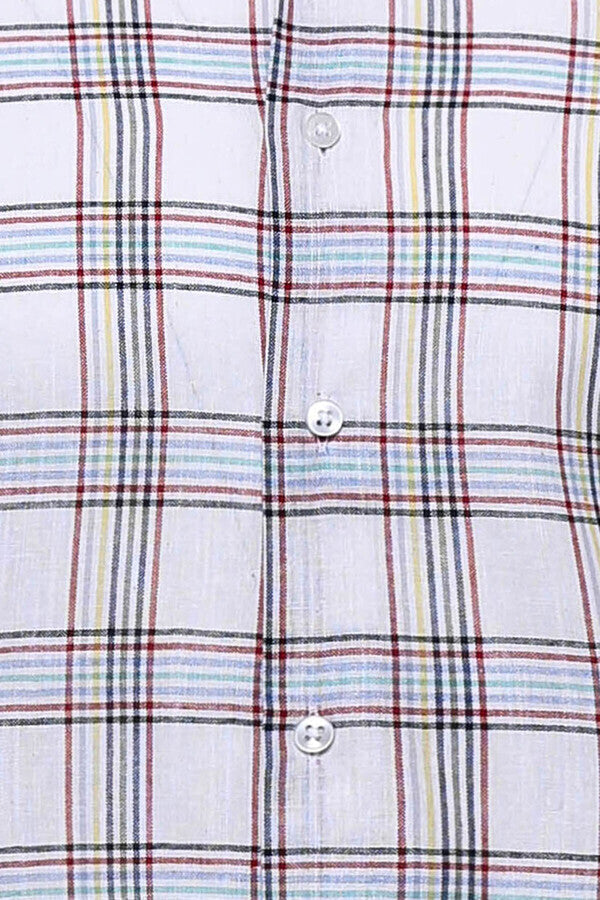 Camisa informal a cuadros blanca | Wessi