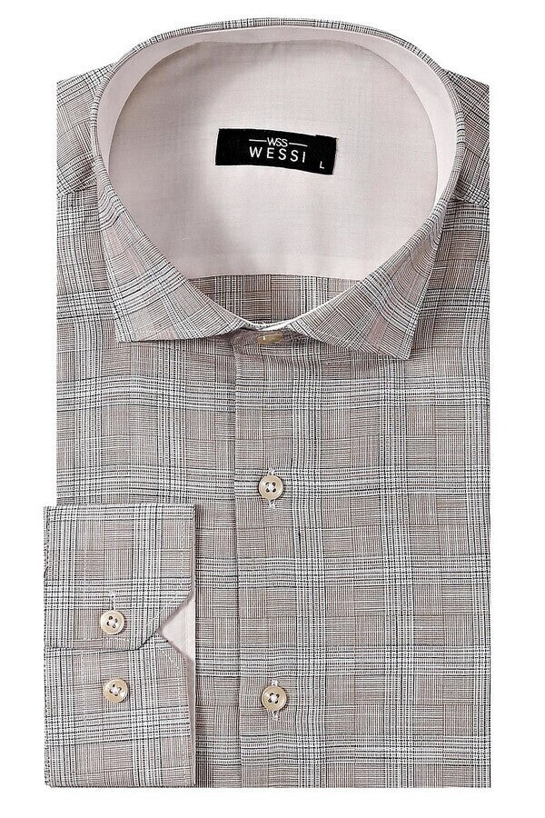 Checked Beige Shirt - Wessi