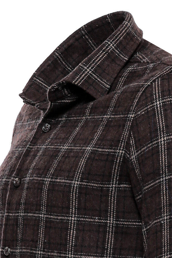 Checked Brown Men Lumberjack Shirt - Wessi