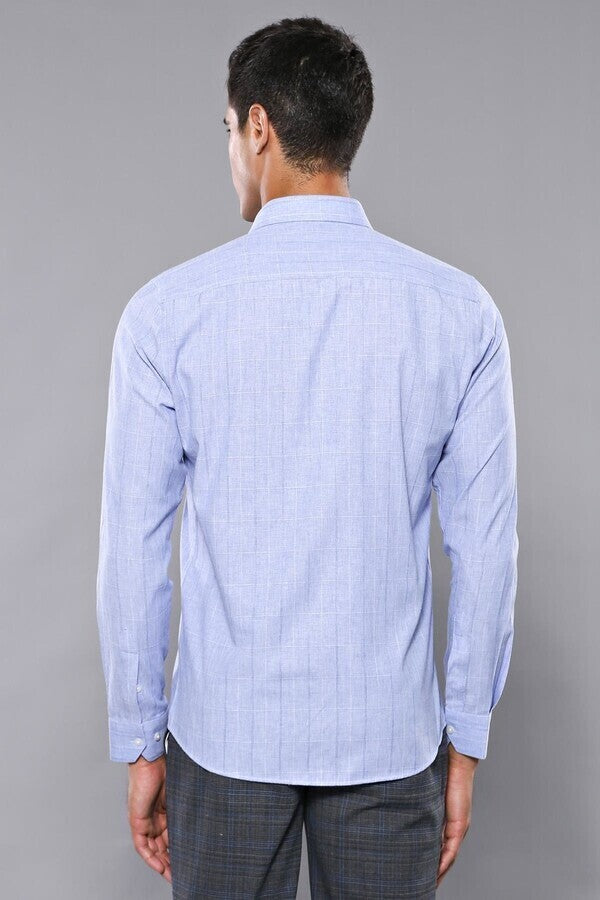 Checked Long Sleeve Blue Shirt | Wessi
