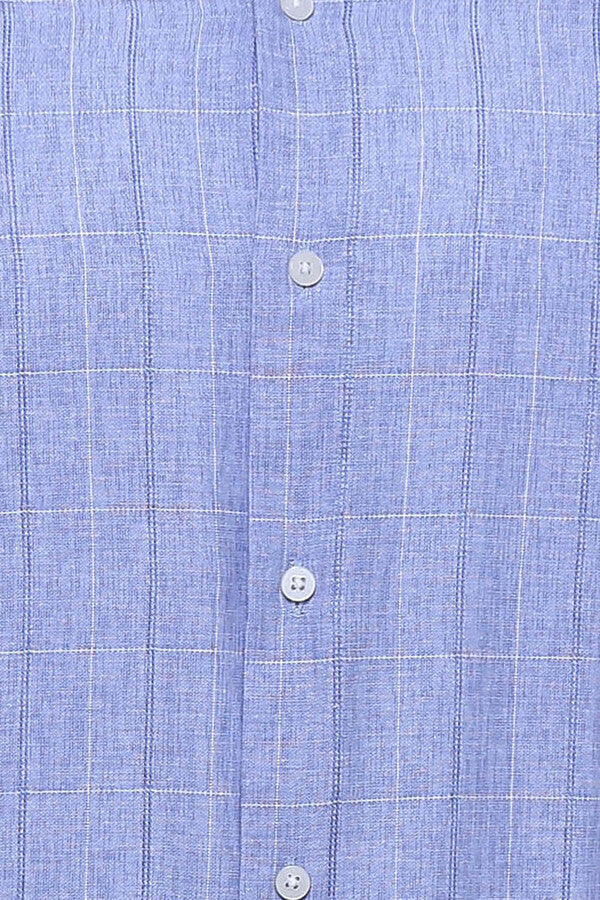 Checked Long Sleeve Blue Shirt | Wessi