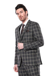 Blazer ajustado de cuadros negros para hombre - Wessi