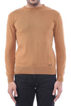 Circle Collar Camel Color Sweater - Wessi