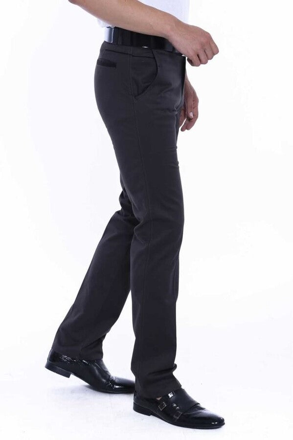 Cotton Dark Grey Men Pants - Wessi