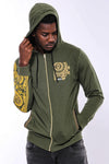 Dark Green Hooded Slim Fit Sweatshirt - Wessi