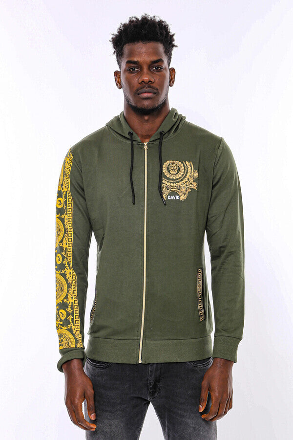 Dark Green Hooded Slim Fit Sweatshirt - Wessi