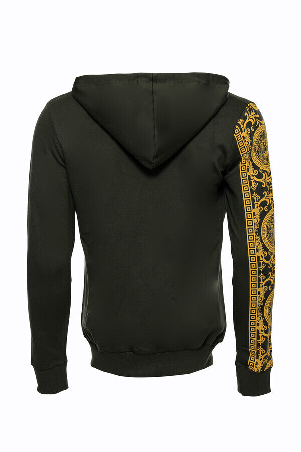 Dark Green Hooded Slim Fit Sweatshirt - Wessi