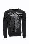 Dark Grey Patterned Slim Fit Sweatshirt - Wessi