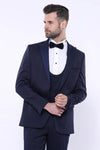 Detachable Lapel Navy Suit | Wessi