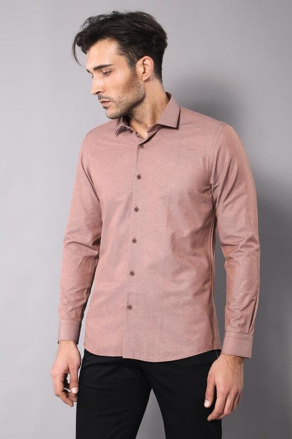 Dot Patterned Brown Shirt | Wessi - Wessi