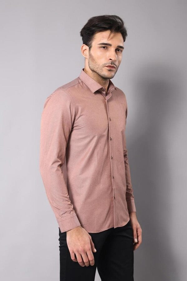 Dot Patterned Brown Shirt | Wessi - Wessi