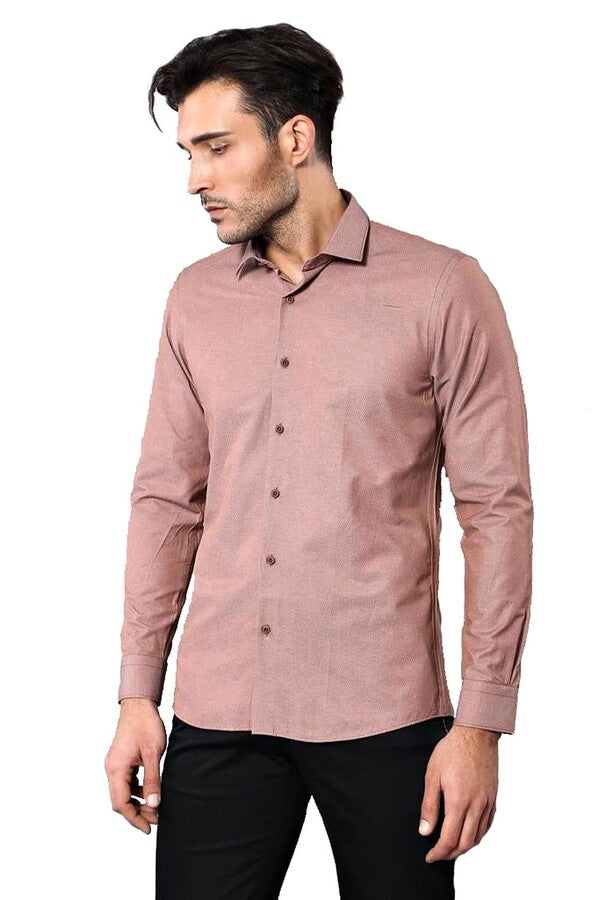 Dot Patterned Brown Shirt | Wessi - Wessi