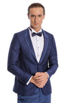 Dot Patterned Dark Blue Tuxedo - Wessi