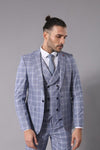 Double Breasted 3 Pieces Blue Suit | Wessi