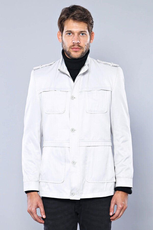 Double Breasted Cream Trench Coat - Wessi