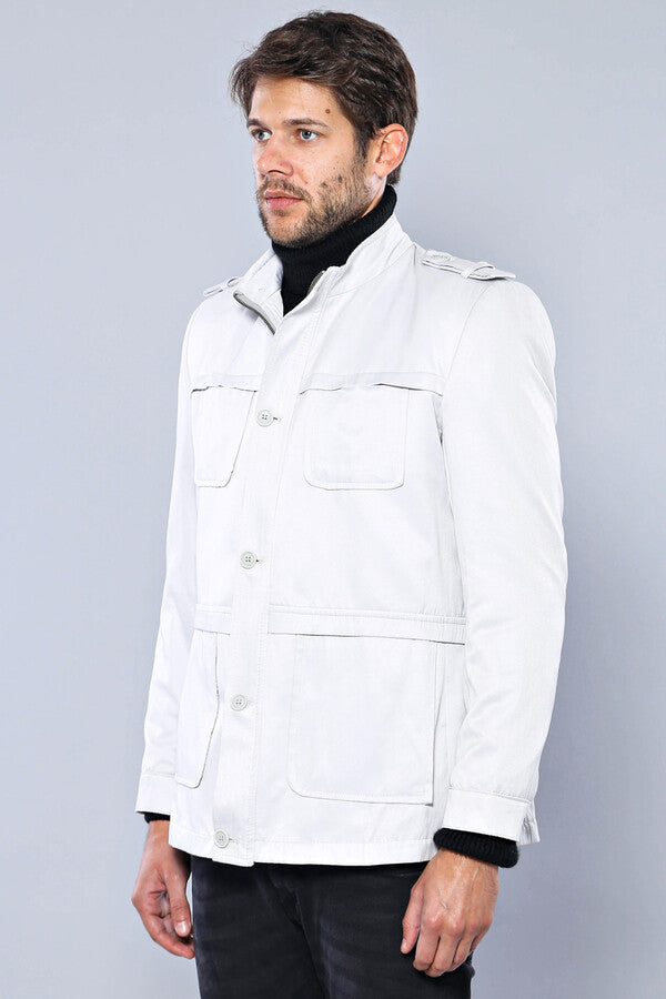 Double Breasted Cream Trench Coat - Wessi