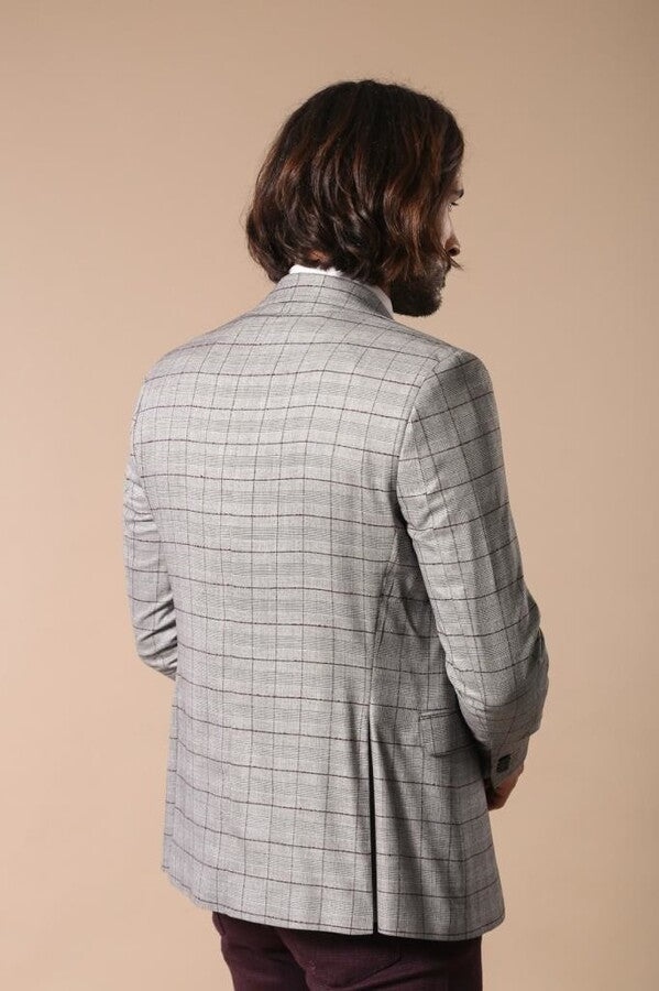 Blazer negro a cuadros con chaleco gris - Wessi