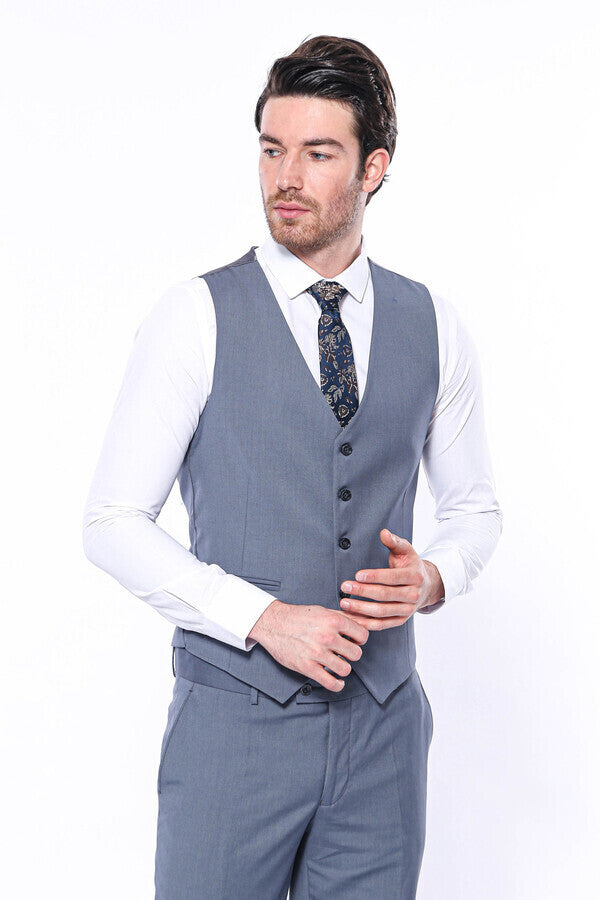 Plain Grey Vest | Wessi