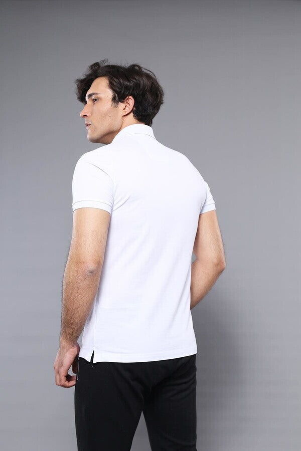 Camiseta blanca lisa de polo - Wessi