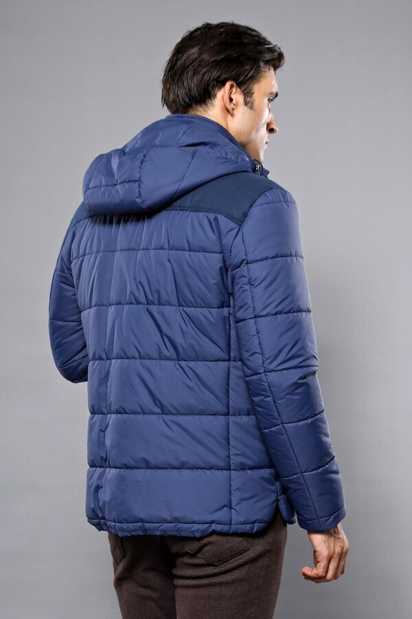 Puffer Navy Blue Men Coat - Wessi