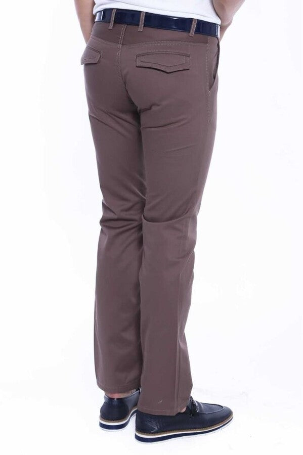 Flap Pockets Cotton Plain Men Pants - Wessi