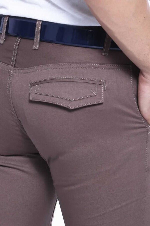 Pantalones de algodón lisos con bolsillos de solapa para hombre - Wessi