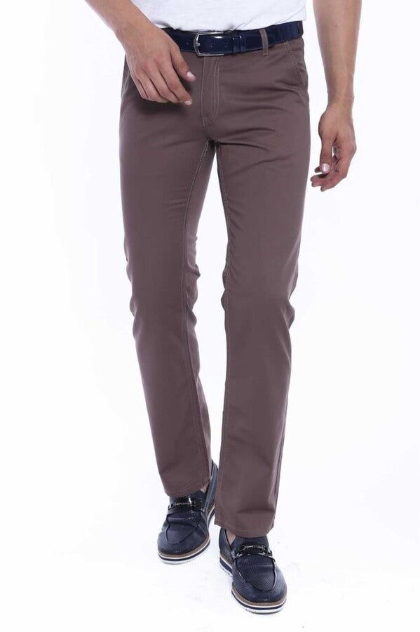 Flap Pockets Cotton Plain Men Pants - Wessi