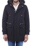 Fur Hooded Black Men Coat - Wessi