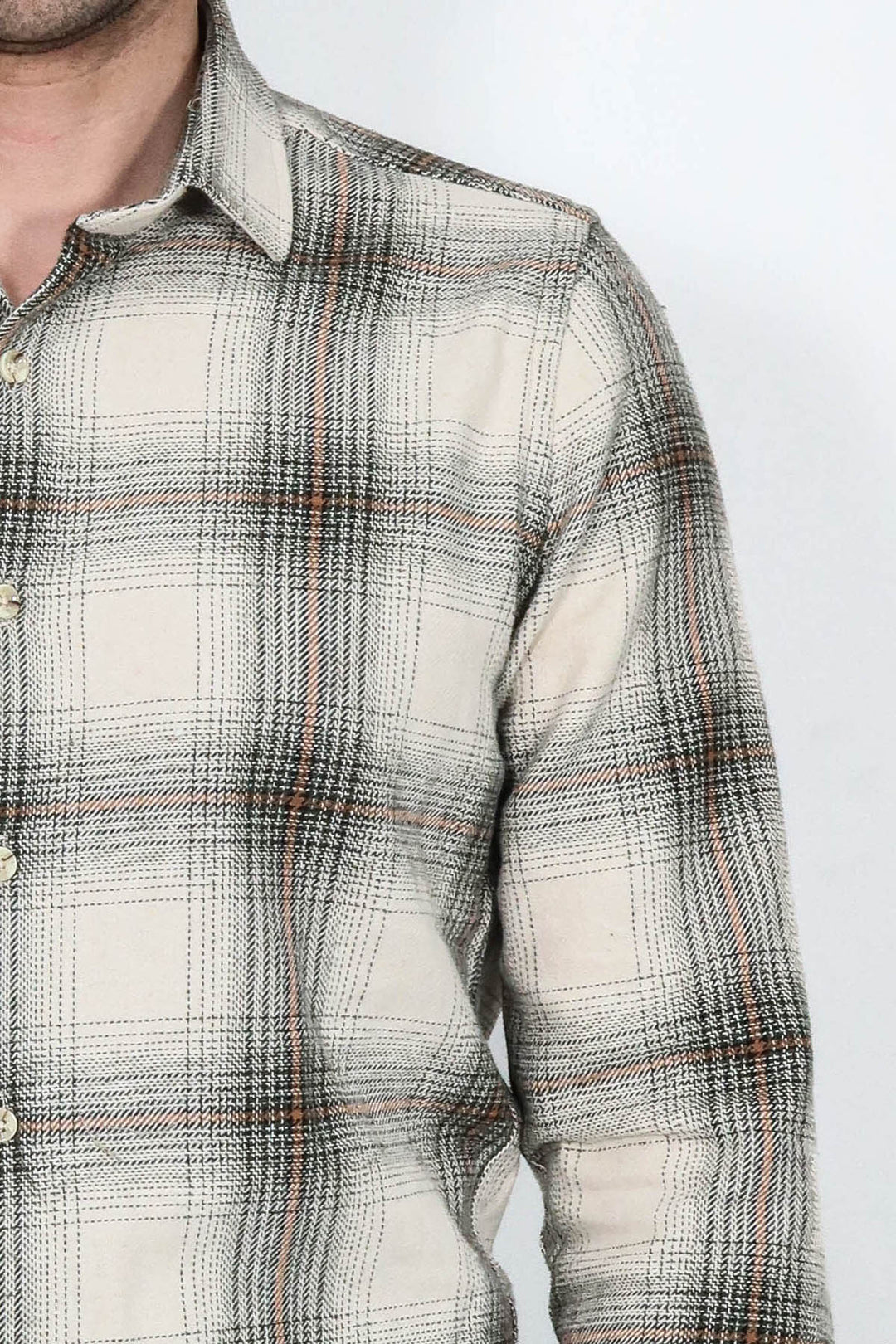 Checked Beige Men Lumberjack Shirt - Wessi