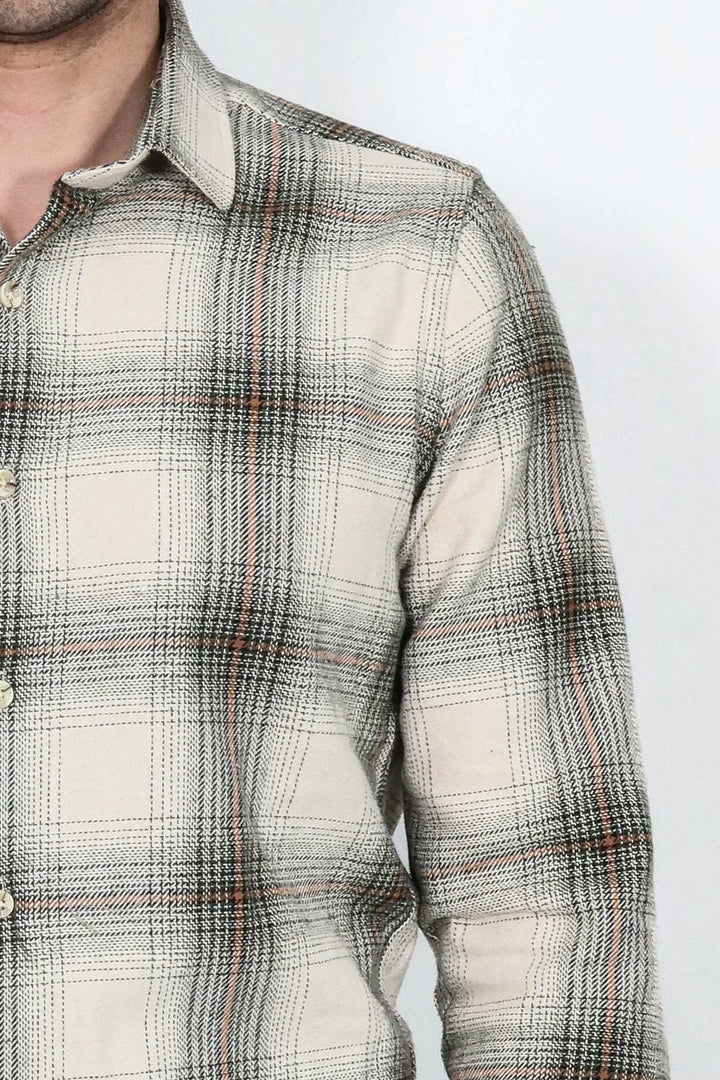 Checked Beige Men Lumberjack Shirt - Wessi