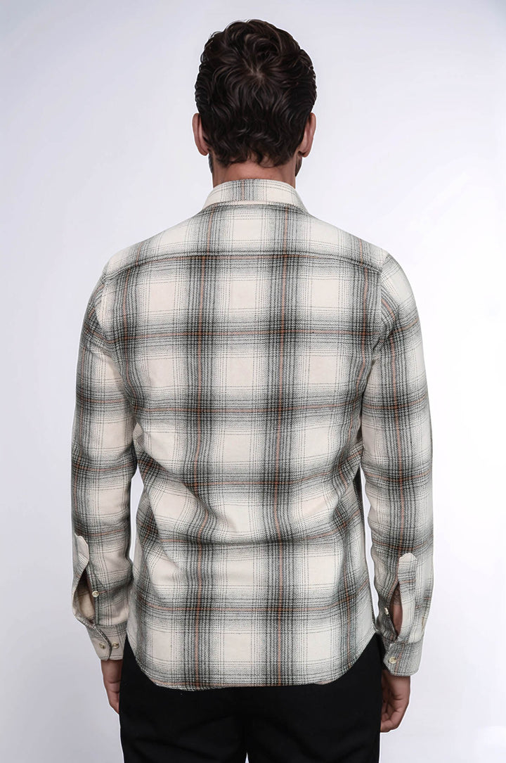 Checked Beige Men Lumberjack Shirt - Wessi