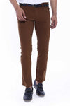 Gabardin Brown Men Pants - Wessi