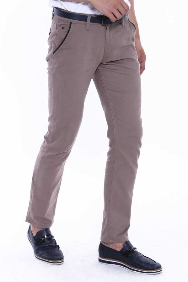 Pantalones de hombre color crema con bolsillos de gabardina - Wessi