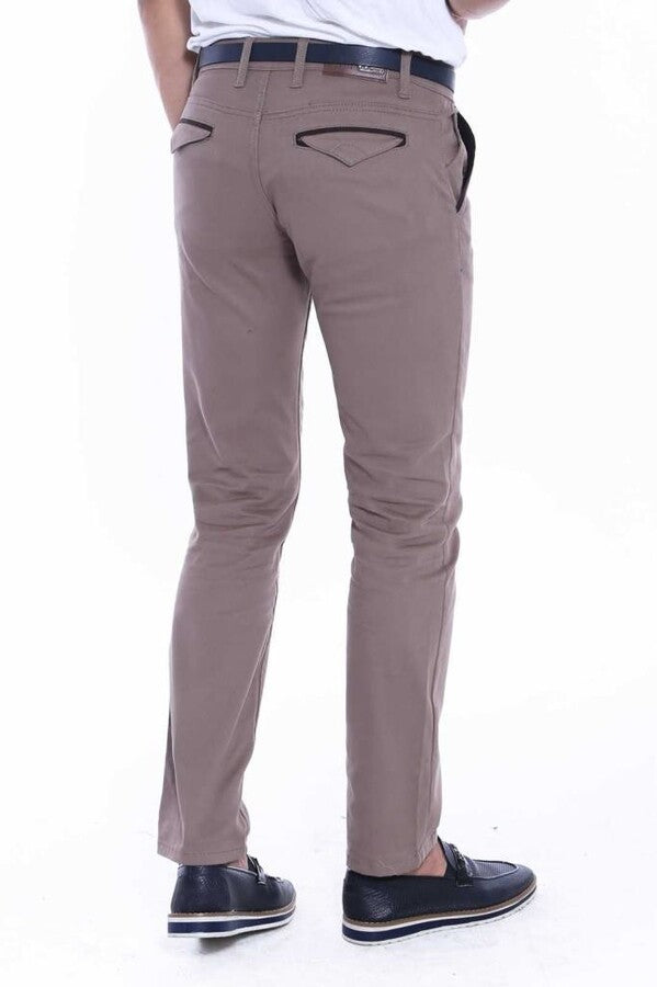 Pantalones de hombre color crema con bolsillos de gabardina - Wessi