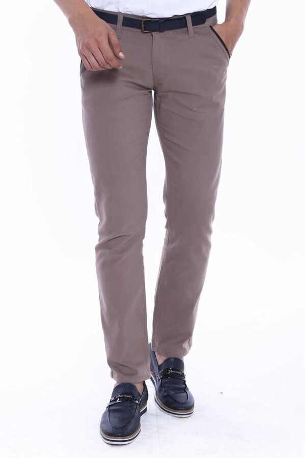 Pantalones de hombre color crema con bolsillos de gabardina - Wessi