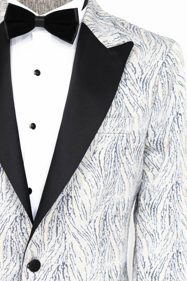 Blazer de fiesta para hombre en azul claro con estampado brillante - Wessi