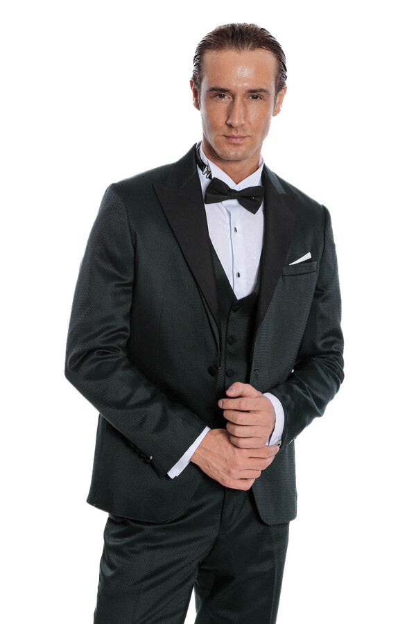 Green Modeled Lapel Tuxedo | Wessi