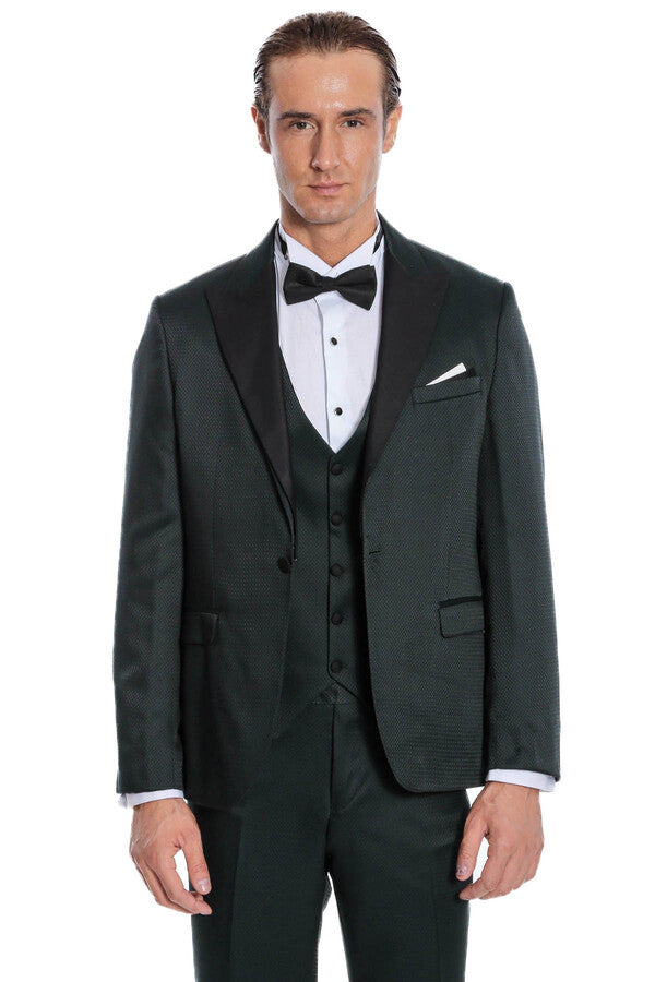 Green Modeled Lapel Tuxedo | Wessi