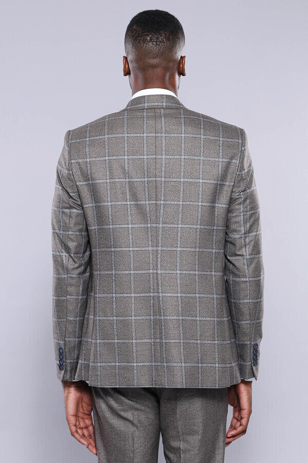 Vested Grey Men Suit - Wessi