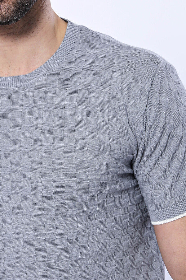 Camiseta de punto de tricot con estampado gris - Wessi