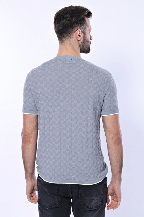 Camiseta de punto de tricot con estampado gris - Wessi